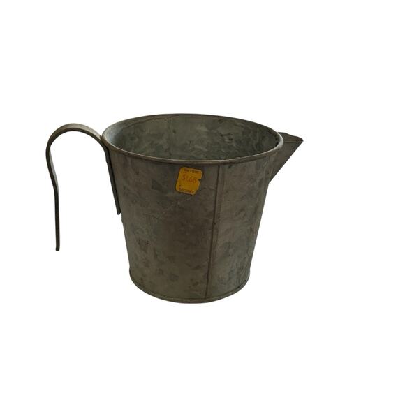 Cubasa Galvanized Tin Pitcher Vase Utensil Holder Rustic Farmhouse #4 - Picture 1 of 8